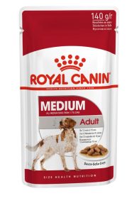 Royal Canin Medium Adult Dog Chunks in Gravy - رویال کنین غذا در سوپ برای سگ های بزرگسال متوسط (10 x 140 g) پاتی شاپ خرید فروش قیمت غذای گربه سگ تر خشک قیمت بهترین